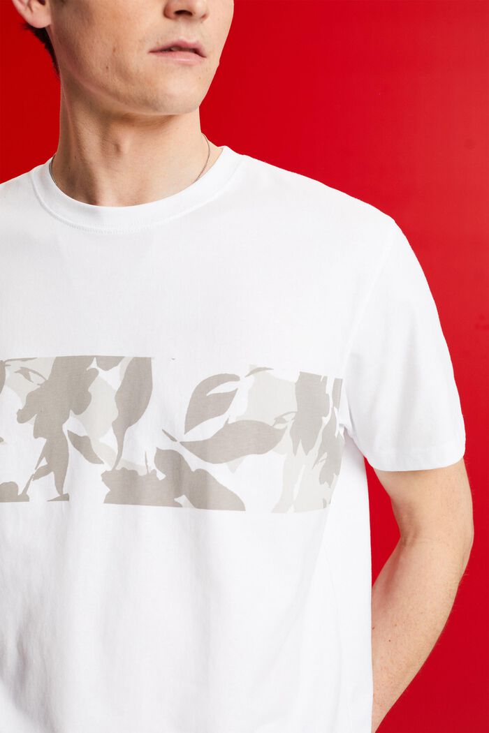 T-shirt à imprimé sur le devant, 100 % coton, WHITE, detail image number 2