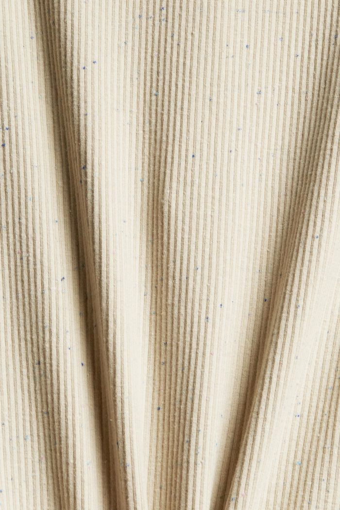 T-shirt à manches longues rehaussé de fil fantaisie, en coton biologique mélangé, SAND, detail image number 4