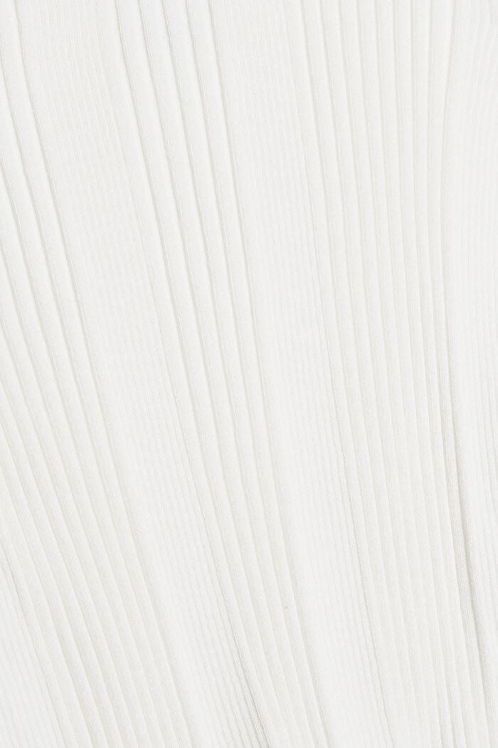 Pull-over en maille côtelée en coton biologique mélangé, OFF WHITE, detail image number 4
