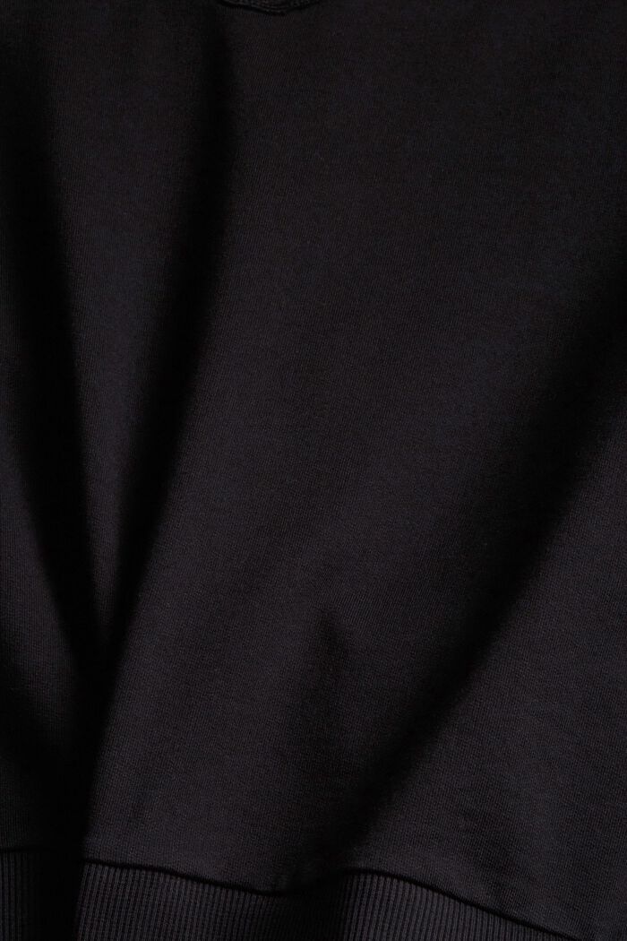 Sweat-shirt à broderie anglaise, coton biologique, BLACK, detail image number 4