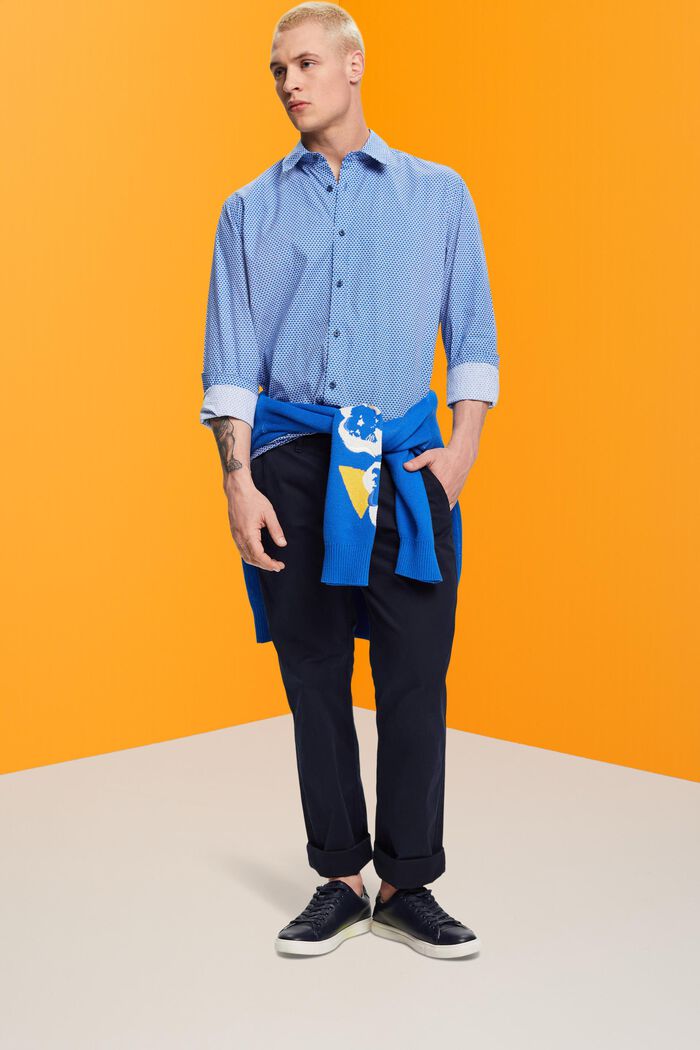 T-shirt de coupe Slim Fit à motif all-over, BLUE, detail image number 1