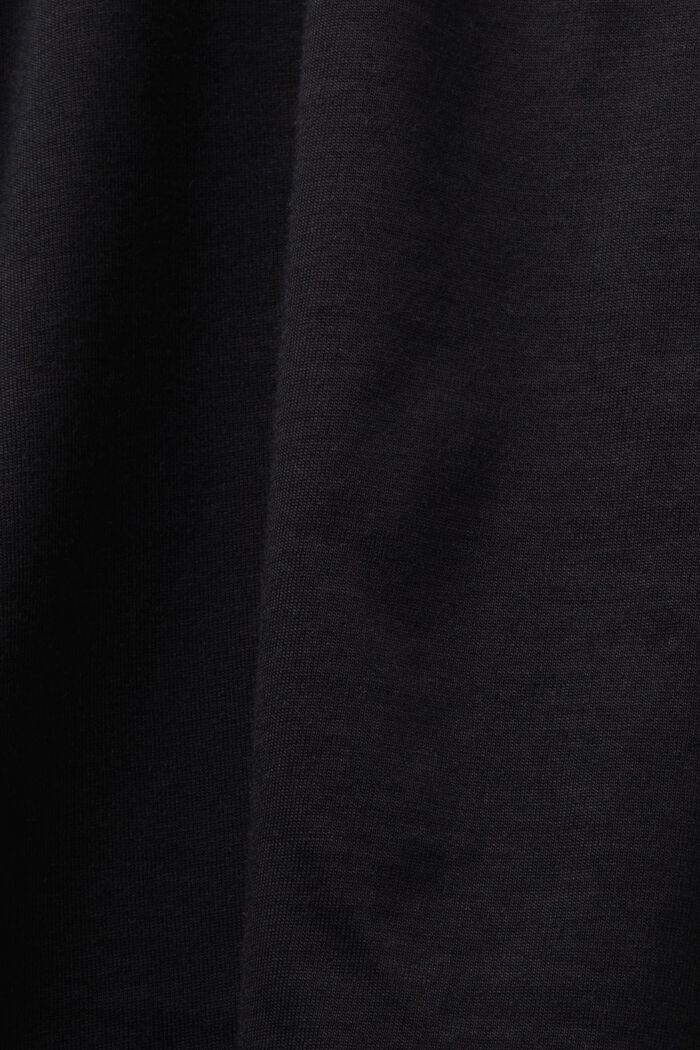 T-shirt à logo brodé en coton Pima, BLACK, detail image number 5