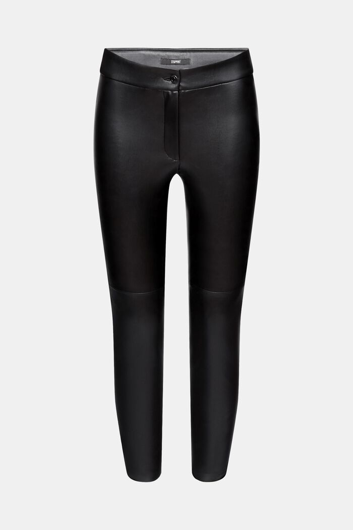 Pantalon en similicuir taille mi-haute, BLACK, detail image number 7