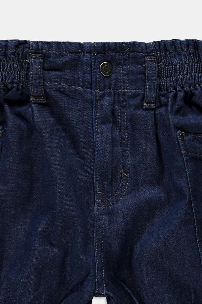 Short en jean à taille élastique, 100 % coton, BLUE MEDIUM WASHED, detail image number 2