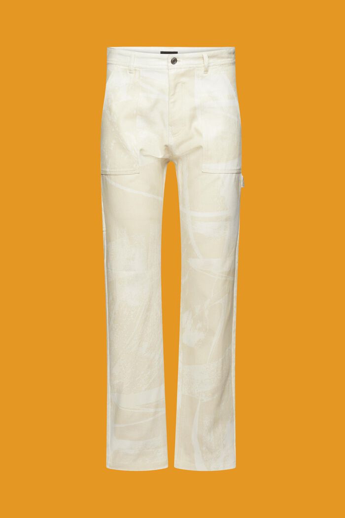 Pantalon cargo à jambes droites à motif, BEIGE, detail image number 7