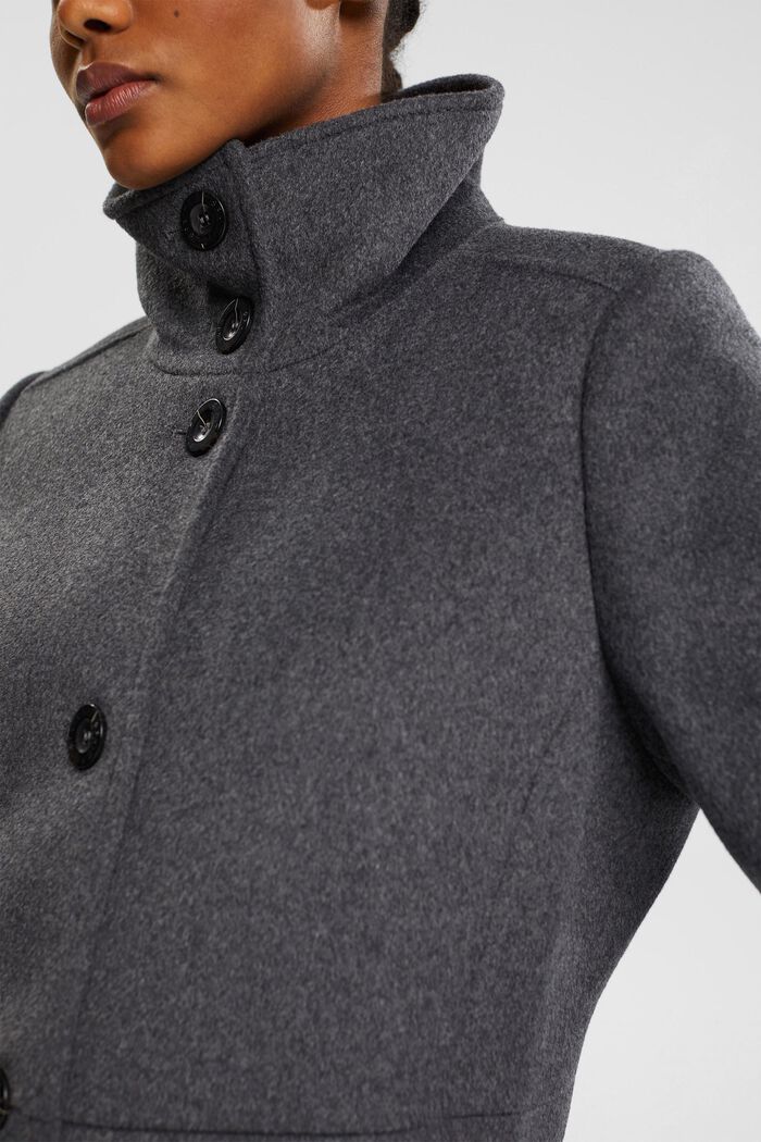 Manteau à teneur en laine, ANTHRACITE, detail image number 3
