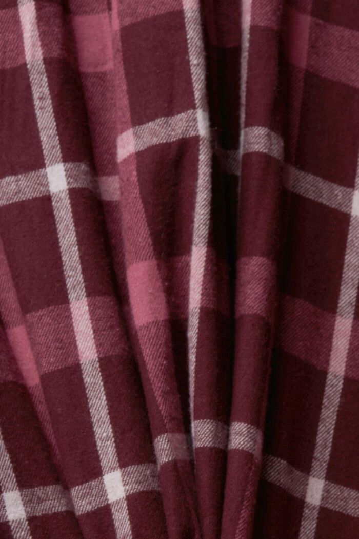 Ensemble de pyjama à carreaux en flanelle, BORDEAUX RED, detail image number 4