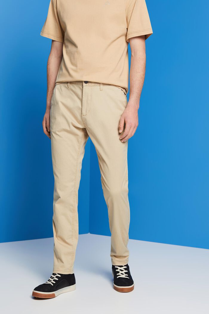 Chino stretch en coton, SAND, detail image number 0