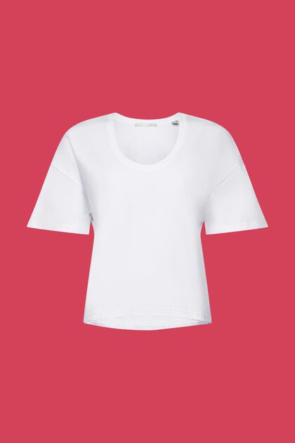 T-shirt de coupe oversize raccourcie, 100 % coton