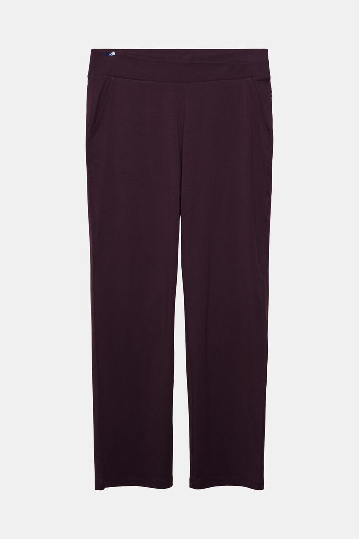 Pants knitted, AUBERGINE, overview