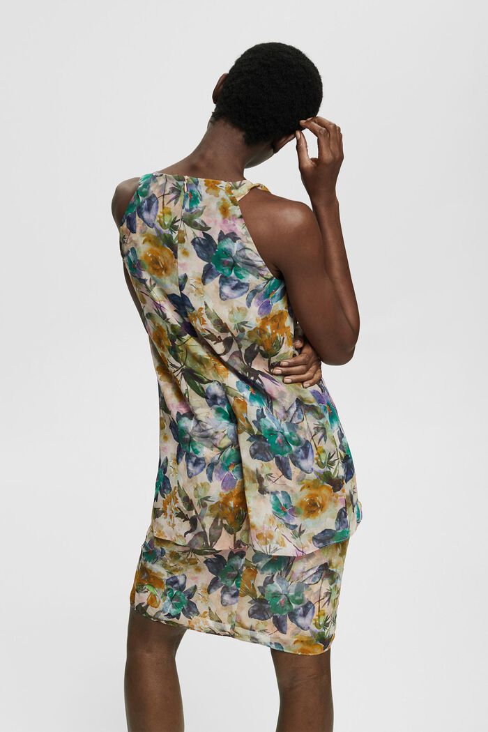 En matière recyclée : la robe en chiffon à motif floral, OFF WHITE, detail image number 2