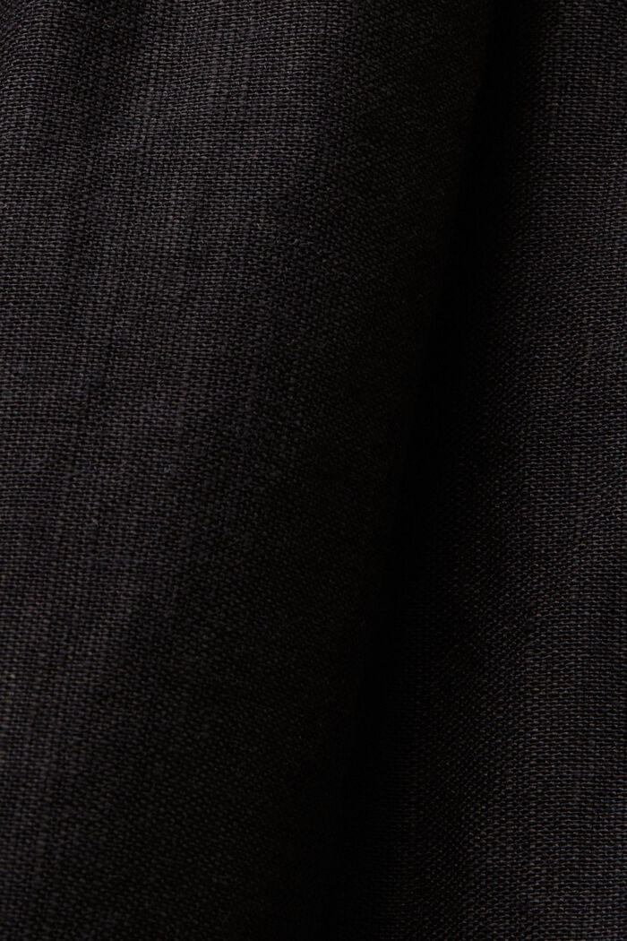 Robe longueur midi, mélange de coton et de lin, BLACK, detail image number 6