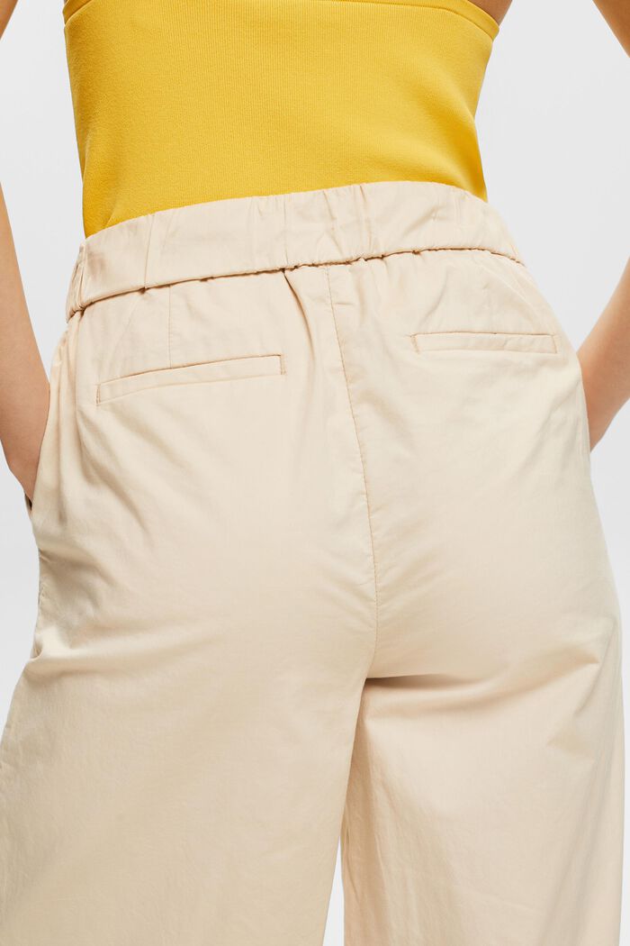 Pantalon en popeline à jambes larges, CREAM BEIGE, detail image number 3