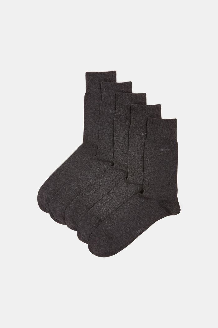 Lot de 10 paires de chaussettes, coton biologique mélangé, ANTHRACITE MELANGE, detail image number 0