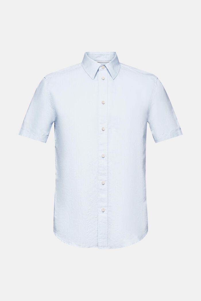 Chemise à manches courtes en lin et coton, LIGHT BLUE, detail image number 6