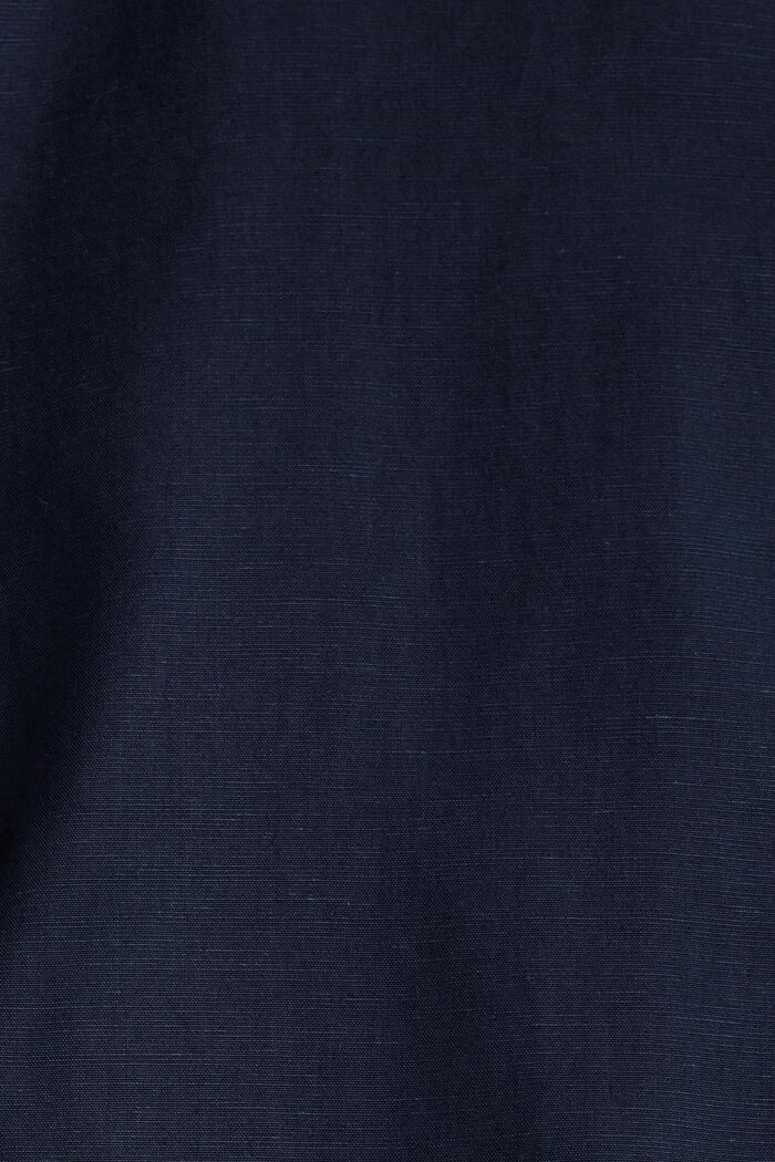 À teneur en lin : la chemise dotée d'un col à pointes boutonnées, NAVY, detail image number 4