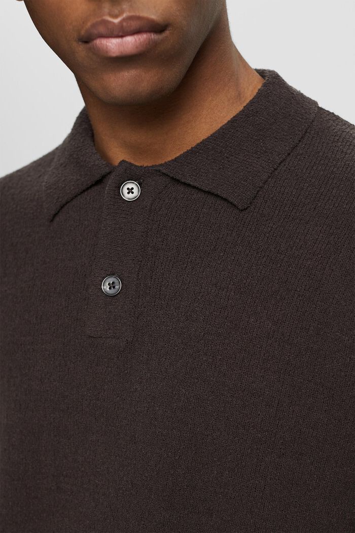 Polo d’aspect maille bouclette, BROWN, detail image number 2