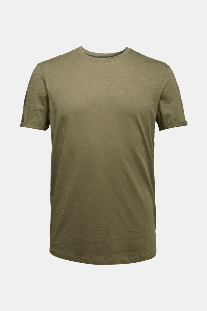 T-shirt en jersey, 100 % coton biologique, KHAKI GREEN, overview