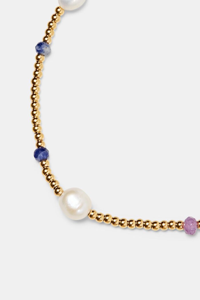 Bracelet à perles en acier inoxydable, GOLD BICOLOUR, detail image number 1