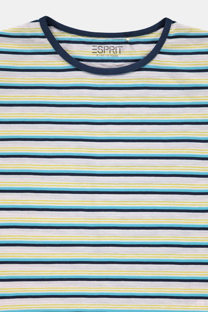 T-shirt à rayures, 100 % coton, PETROL BLUE, detail image number 2
