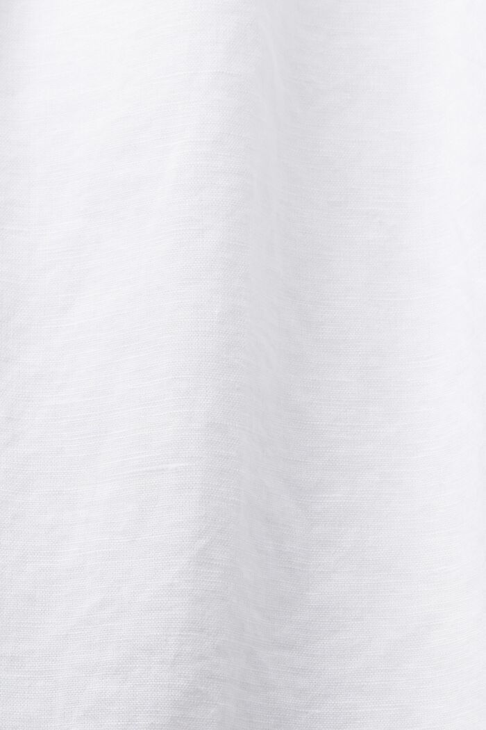 Chemisier sans manches à smocks en lin et coton, WHITE, detail image number 4