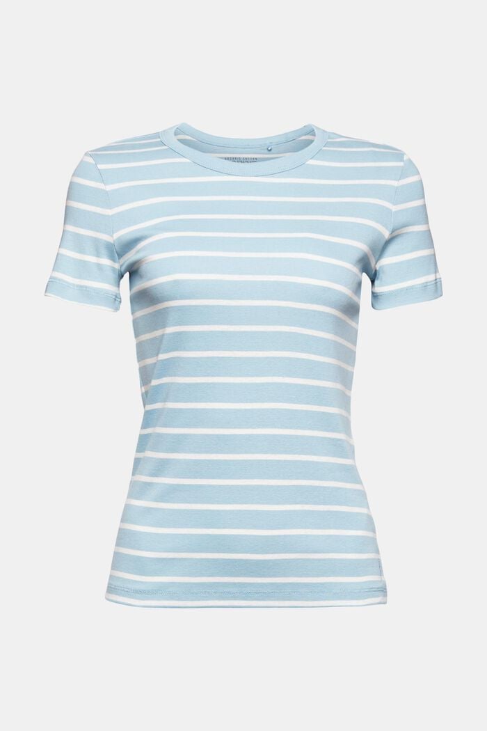 T-shirt à rayures, 100 % coton biologique, GREY BLUE, detail image number 5