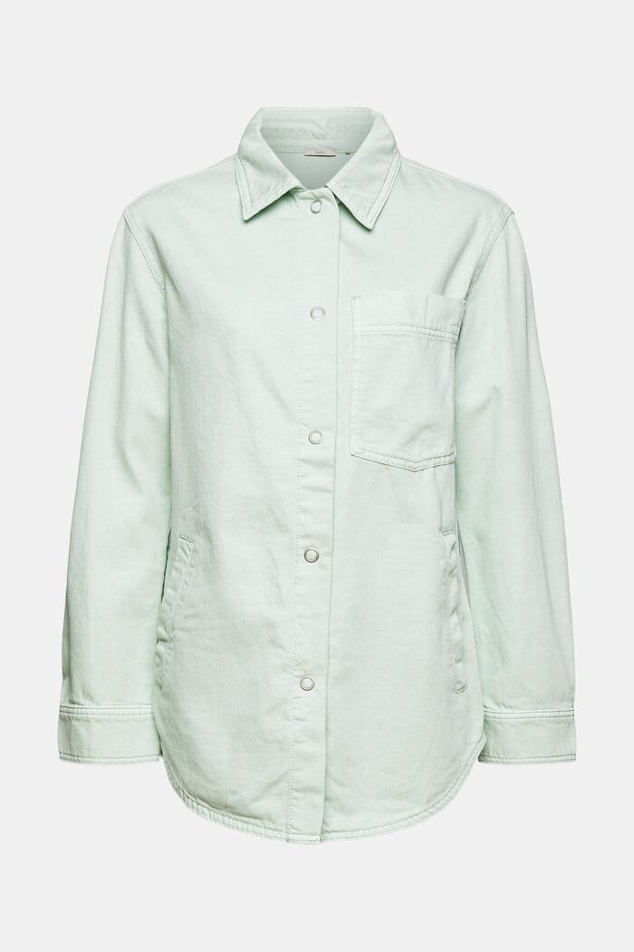 À teneur en TENCEL™ : la veste chemise oversize, DUSTY GREEN, overview