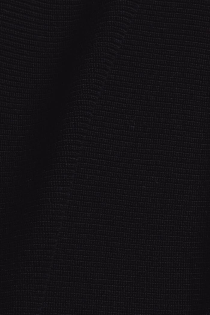 Pull-over à col roulé en coton biologique mélangé, BLACK, detail image number 4
