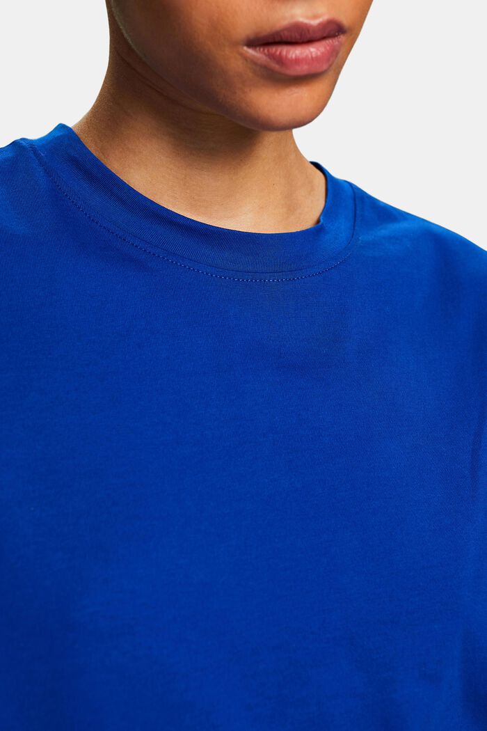 T-shirt à encolure ronde en coton Pima, BRIGHT BLUE, detail image number 3
