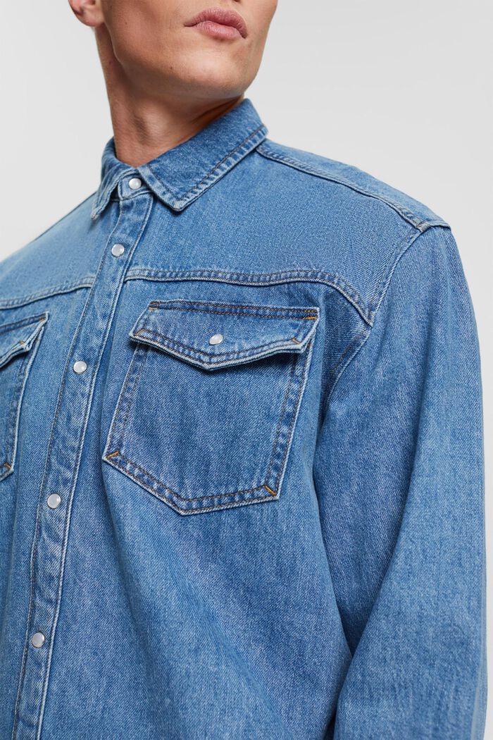 Chemise en jean coupe Relaxed Fit, BLUE MEDIUM WASHED, detail image number 0