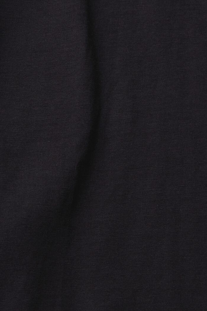 T-shirt à imprimé sur la poitrine, BLACK, detail image number 5