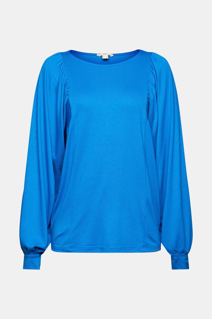 T-shirt à manches longues ballon, LENZING™ ECOVERO™, BLUE, detail image number 6