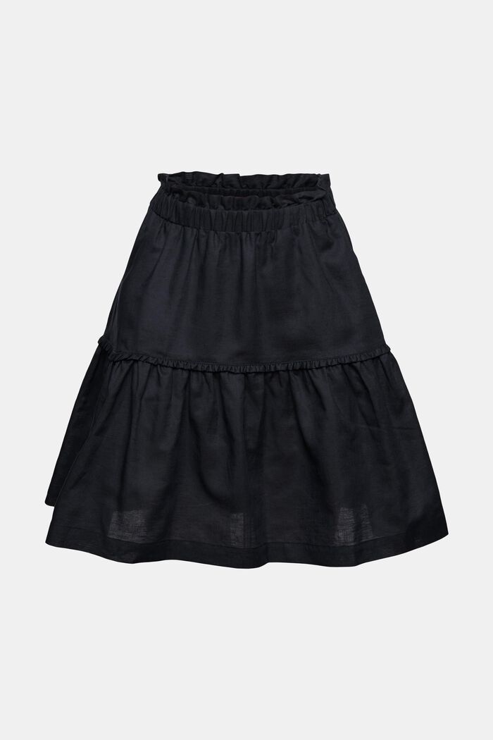 Mini-jupe en lin mélangé, BLACK, detail image number 6
