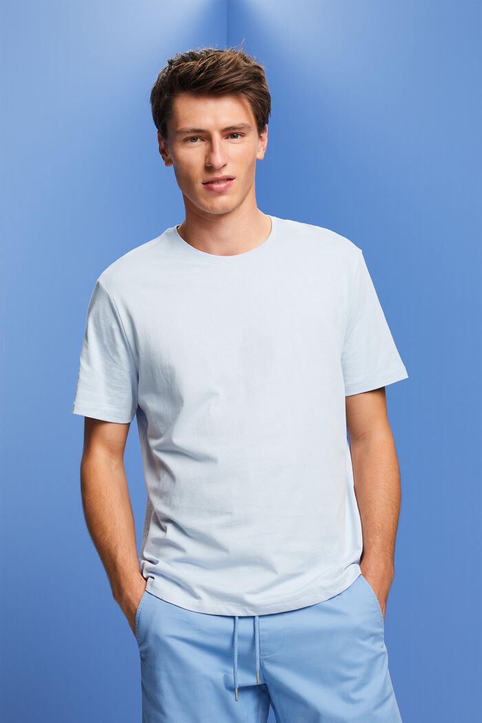 T-shirt en jersey à imprimé au dos, 100 % coton, PASTEL BLUE, detail image number 0