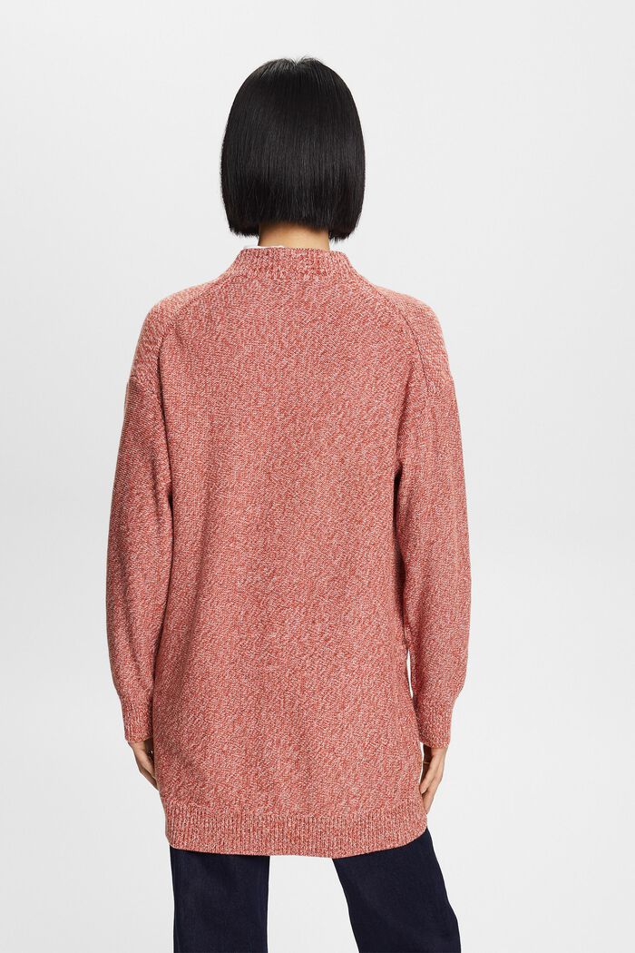 Cardigan long ouvert, 100 % coton, CORAL RED, detail image number 3
