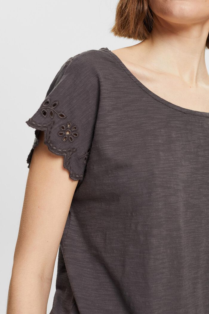 T-shirt à broderie anglaise, ANTHRACITE, detail image number 2