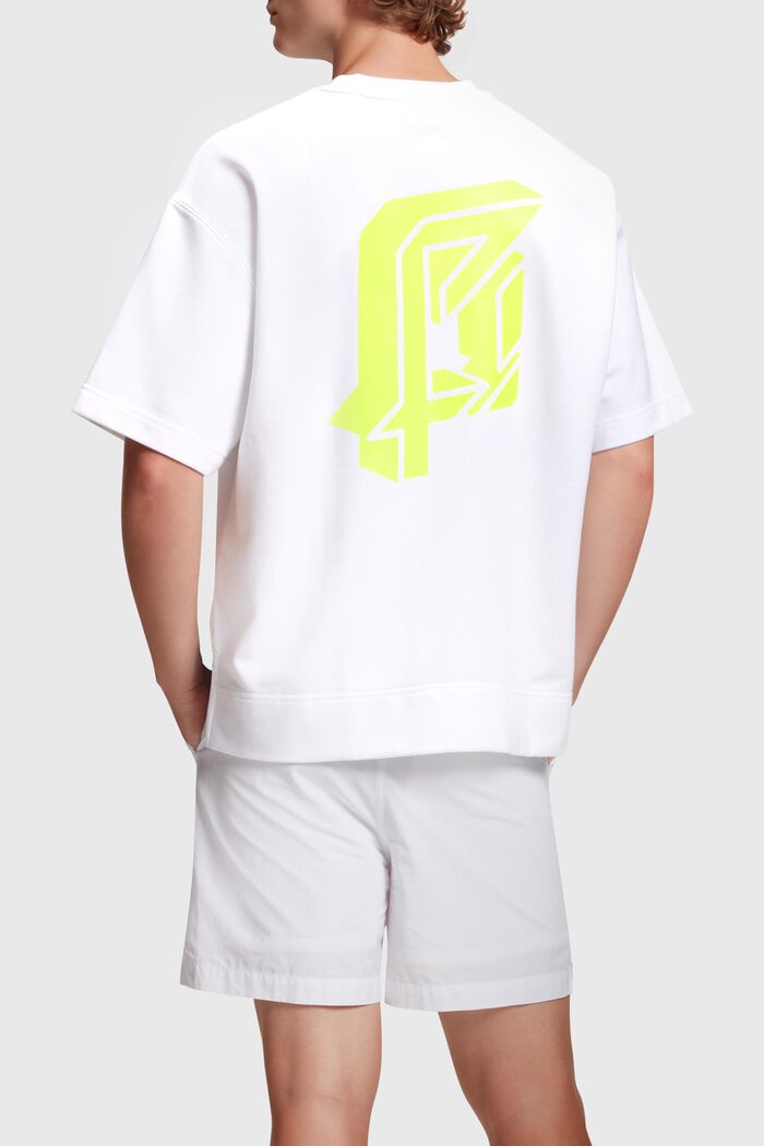 Sweat-shirt fluo de coupe Relaxed Fit à imprimé, WHITE, detail image number 1