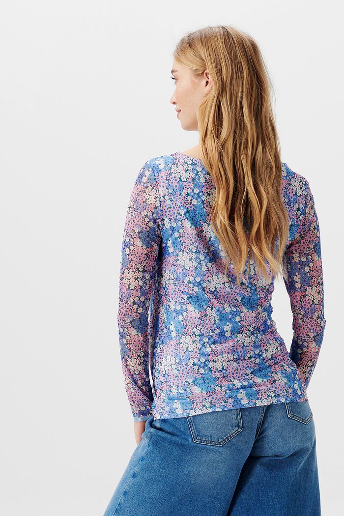 T-shirt à manches longues animé d’un motif floral, LIGHT BLUE, detail image number 1