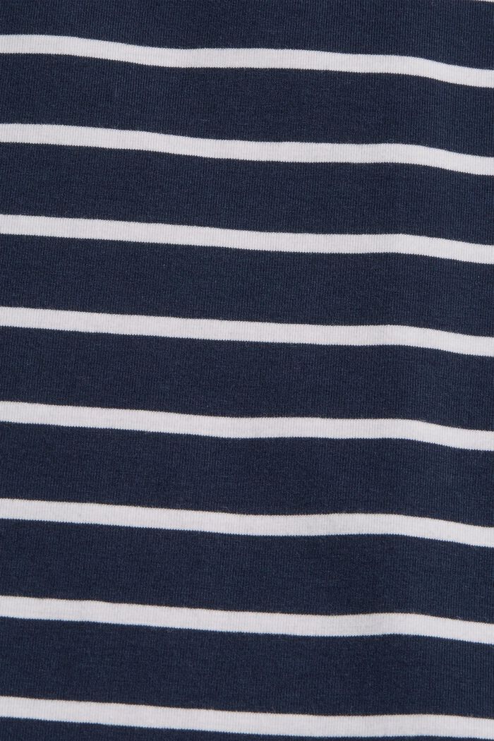 T-shirt rayé à manches longues en coton bio, NAVY, detail image number 4