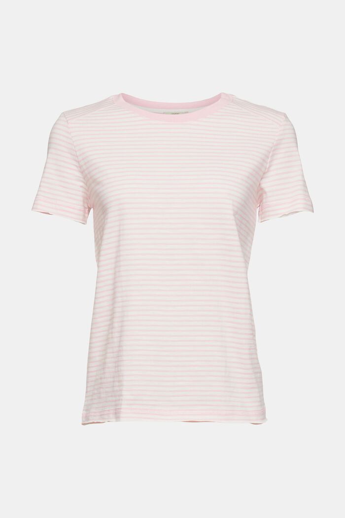 T-shirt rayé en coton, LIGHT PINK, overview