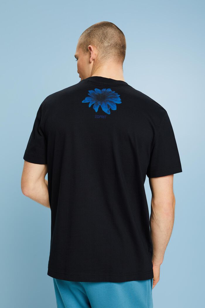 T-shirt à imprimé en coton Pima, BLACK, detail image number 2