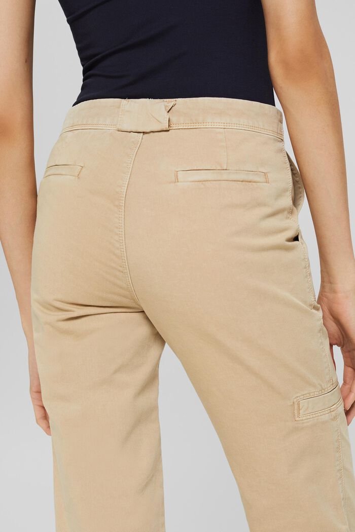 Pantalon corsaire en coton Pima, SAND, detail image number 2
