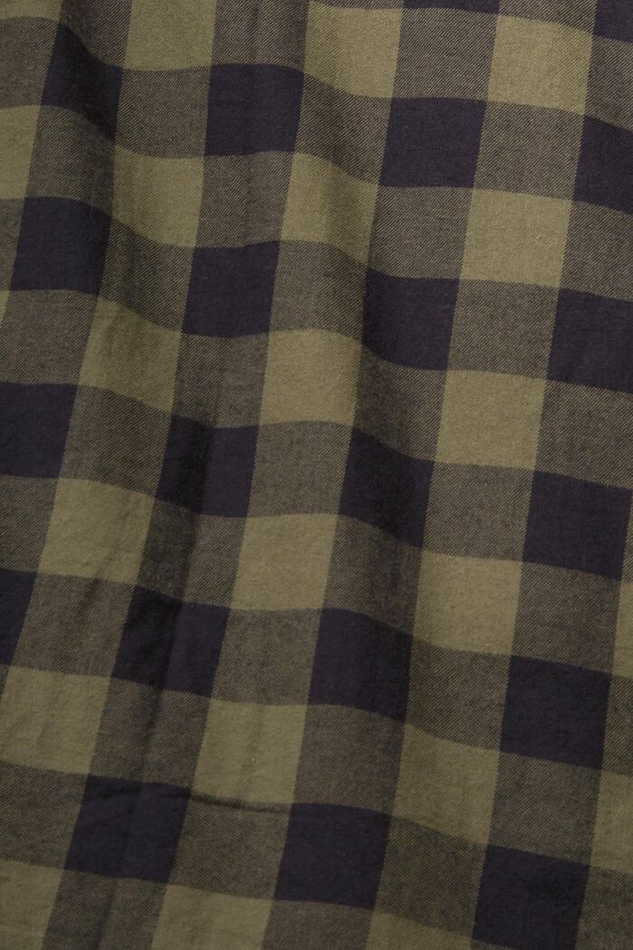 Chemise en flanelle de coton durable à carreaux vichy, KHAKI GREEN, detail image number 5