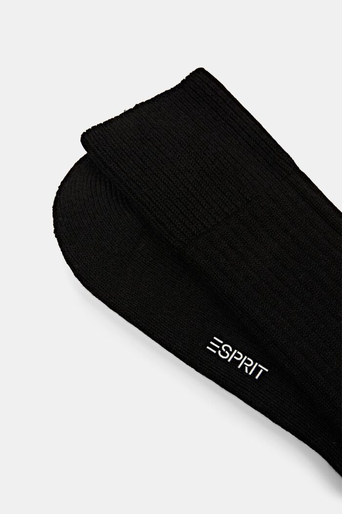 Chaussettes en maille côtelée épaisse, BLACK, detail image number 2