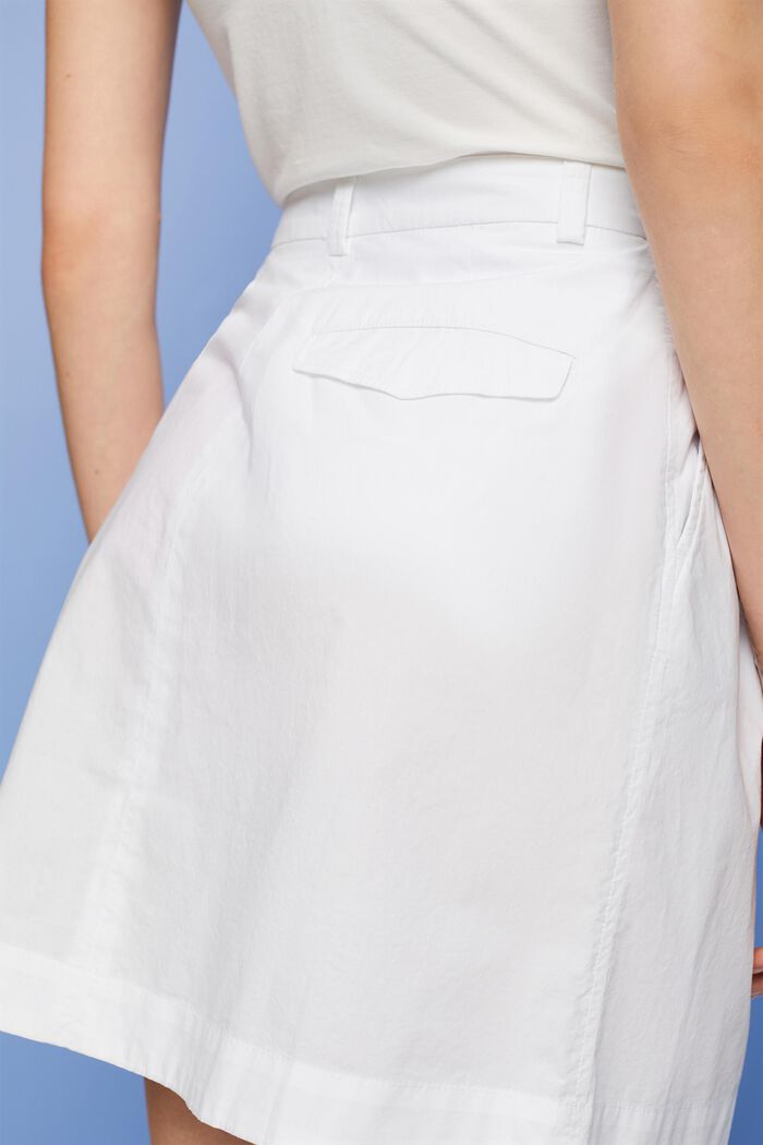 Mini-jupe tissée, 100 % coton, WHITE, detail image number 4