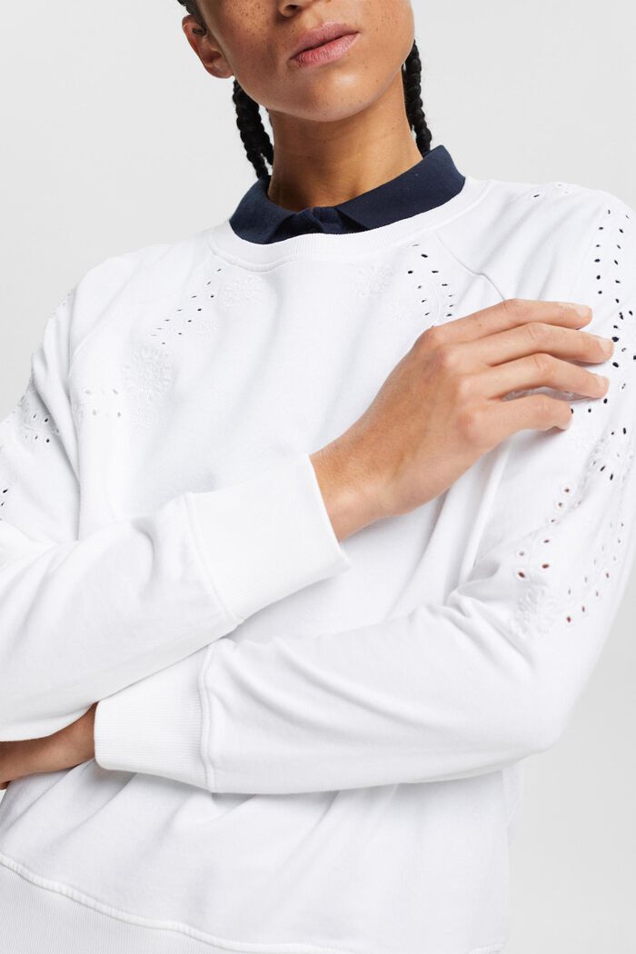 Sweat-shirt à broderie, WHITE, detail image number 2