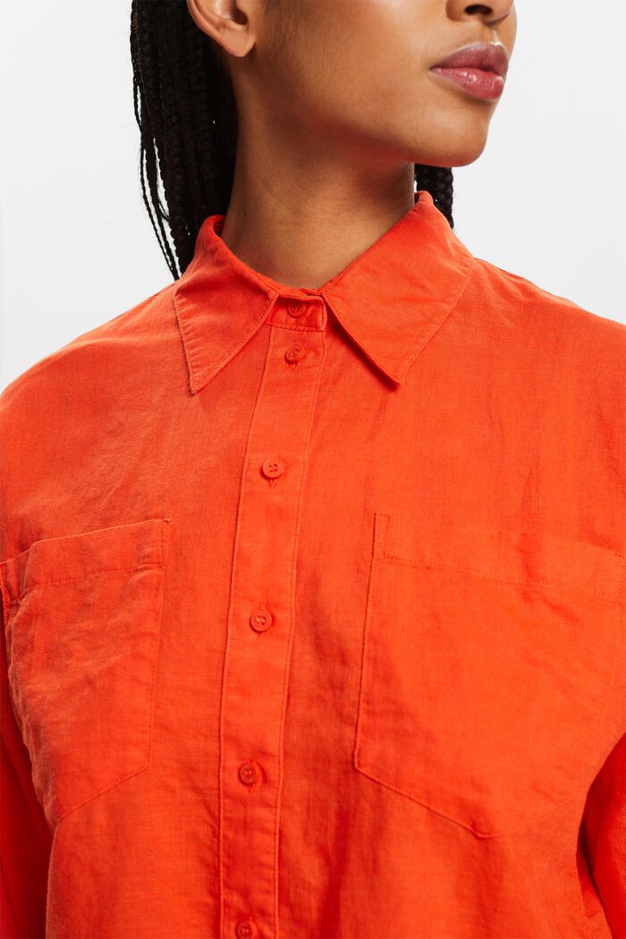 Blouses woven, BRIGHT ORANGE, detail image number 3