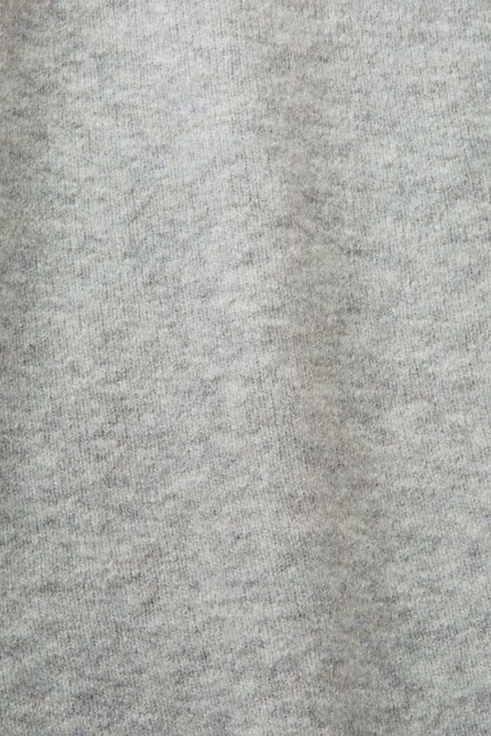 Cardigan à encolure en V boutonnée, en laine mélangée, LIGHT GREY, detail image number 5