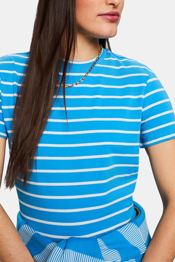 T-shirt rayé à col ras-du-cou, BLUE, detail image number 3