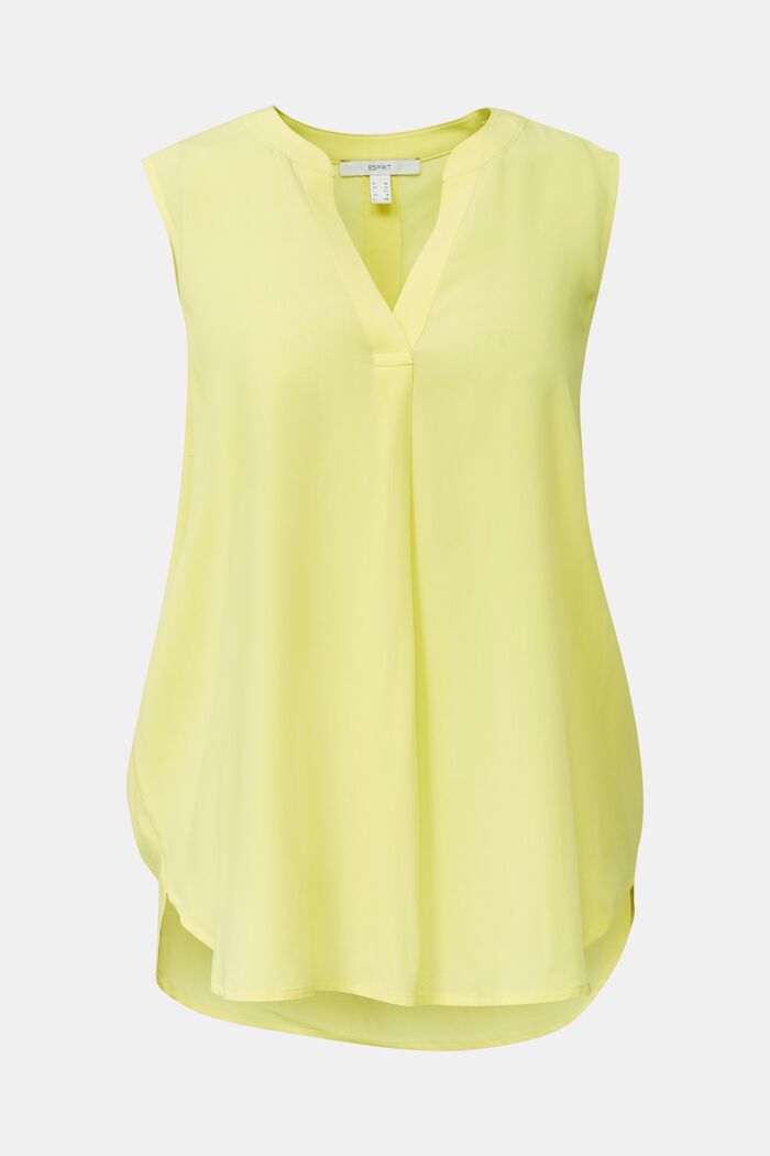 Haut façon blouse en LENZING™ ECOVERO™, BRIGHT YELLOW, detail image number 0